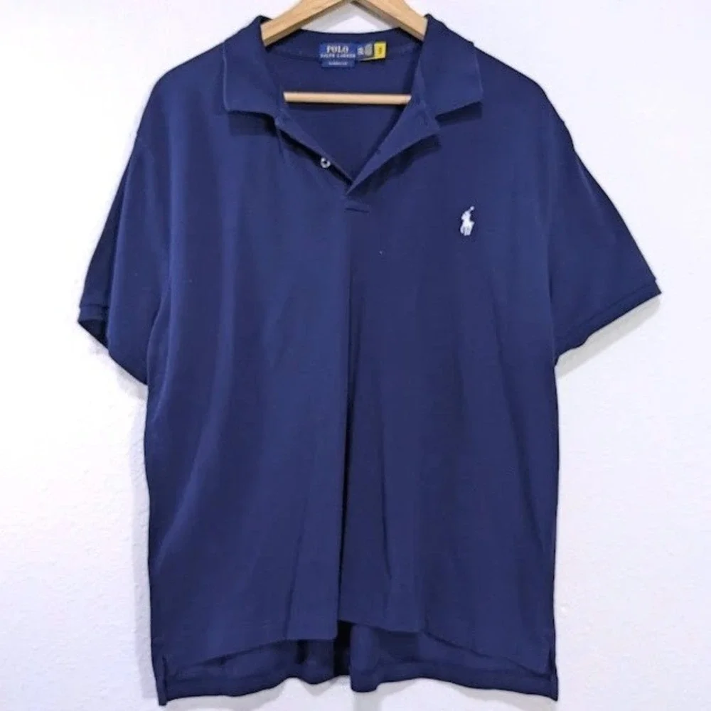 Polo Ralph Lauren Men Polo Shirt XXL Blue Classic Fit Short Sleeve‎ Cotton